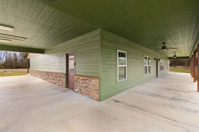 view of patio / terrace with a ceiling fan