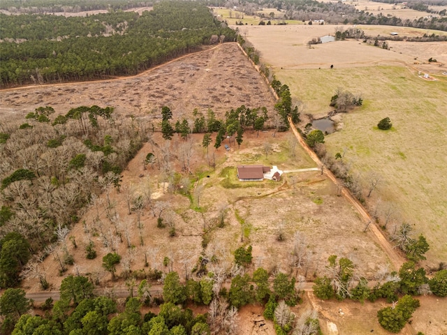 aerial view with a rural view