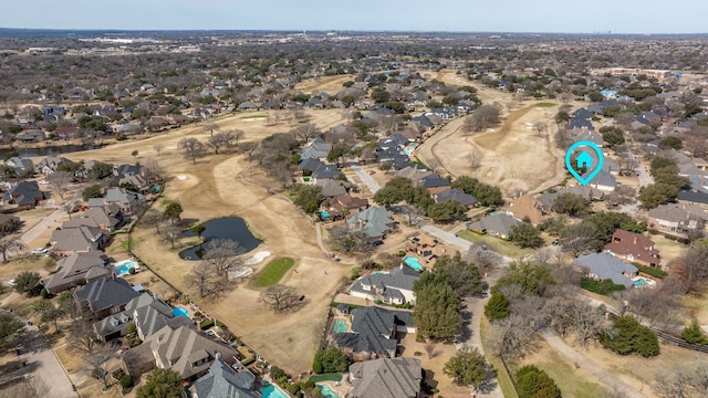 aerial view with a residential view