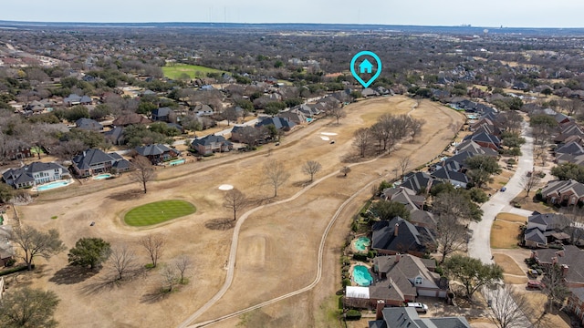 aerial view featuring a residential view