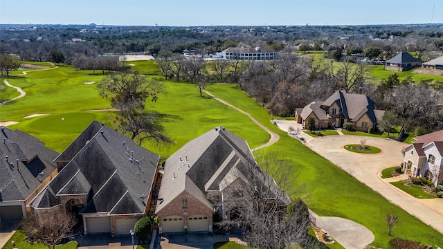 bird's eye view with a residential view and golf course view