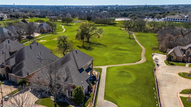 bird's eye view featuring view of golf course