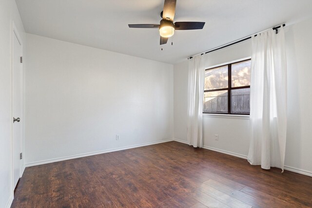 926 Harber Ave, Grapevine, TX 76051 - spare room featuring wood finished floors, ceiling fan, and baseboards