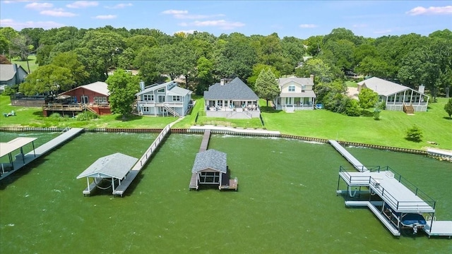 drone / aerial view with a residential view