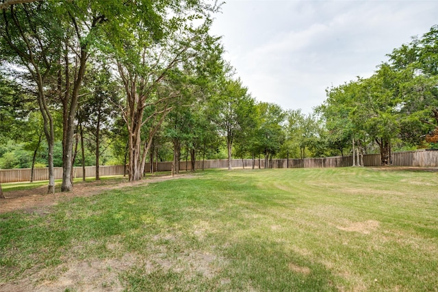 view of yard with fence