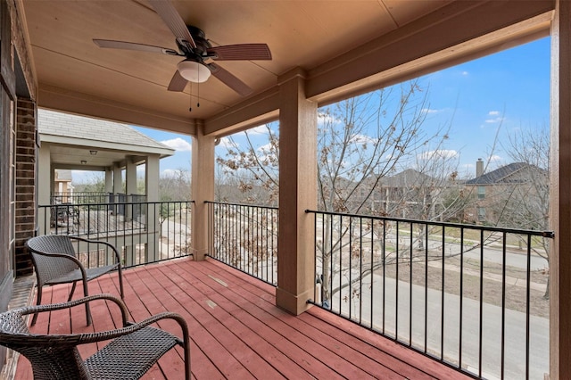 deck featuring ceiling fan