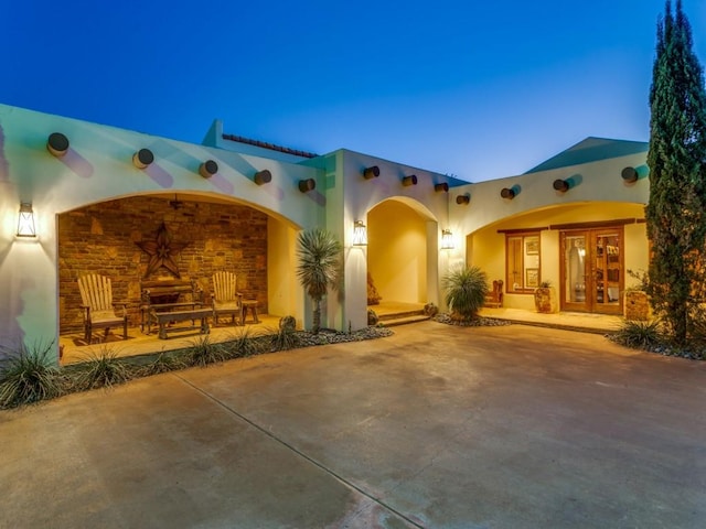 view of patio / terrace featuring french doors