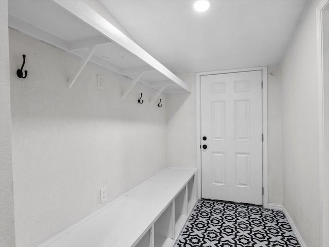 mudroom featuring tile patterned floors