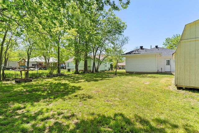 view of yard with fence