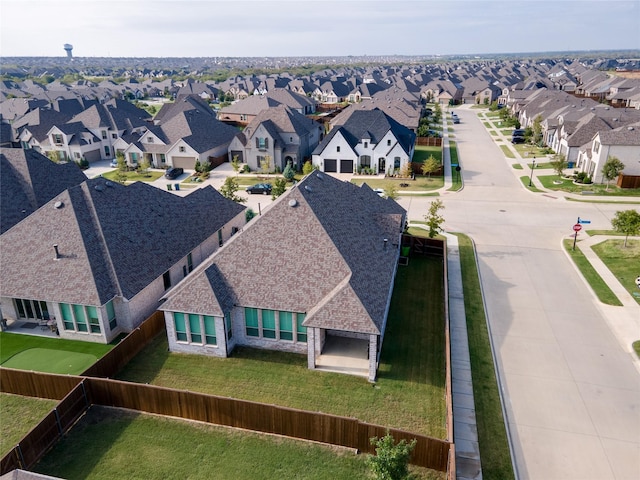 aerial view featuring a residential view