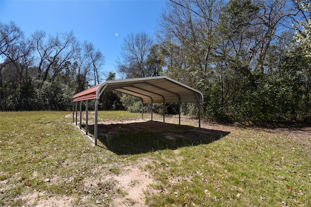 exterior space featuring a detached carport