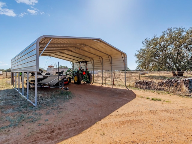 view of car parking featuring a carport