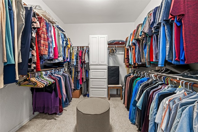 spacious closet with carpet floors