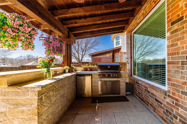 view of patio / terrace featuring area for grilling and grilling area