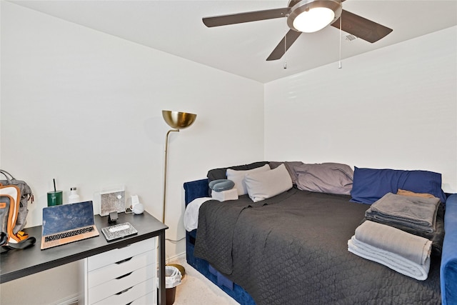 bedroom featuring a ceiling fan