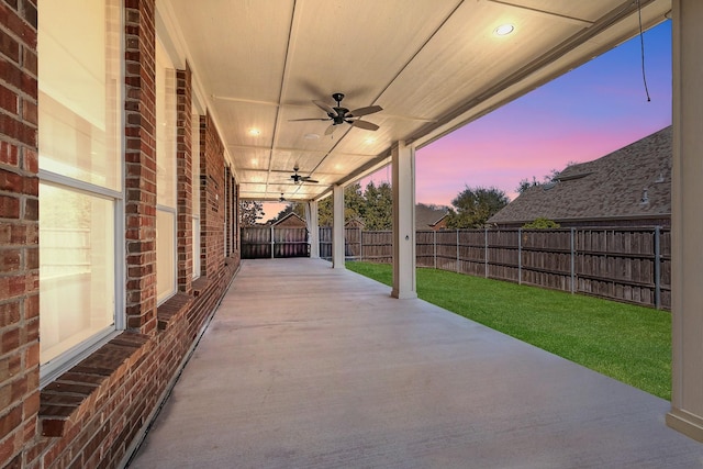view of patio / terrace featuring a ceiling fan