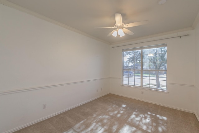 713 Cross Meadow Blvd, Mansfield, TX 76063 - spare room featuring a ceiling fan, carpet flooring, crown molding, and baseboards