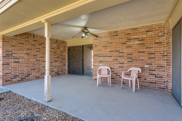 view of patio / terrace with ceiling fan