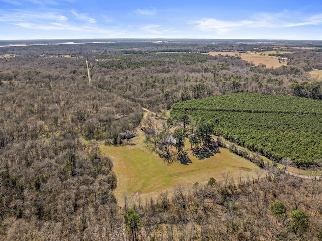 aerial view with a rural view