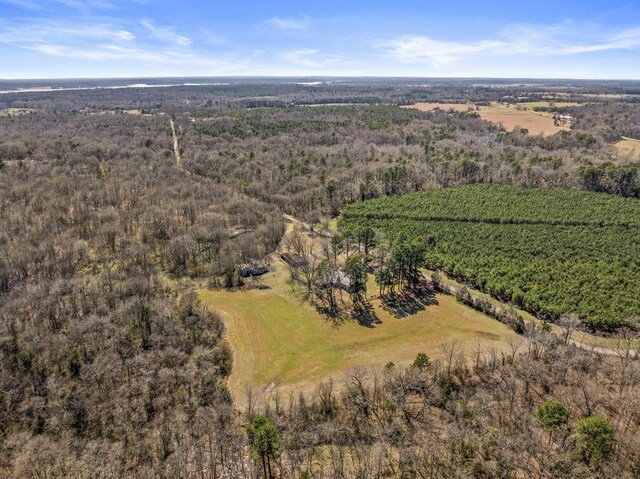 birds eye view of property with a rural view