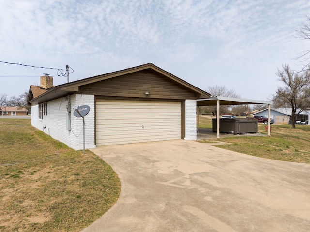 garage with concrete driveway