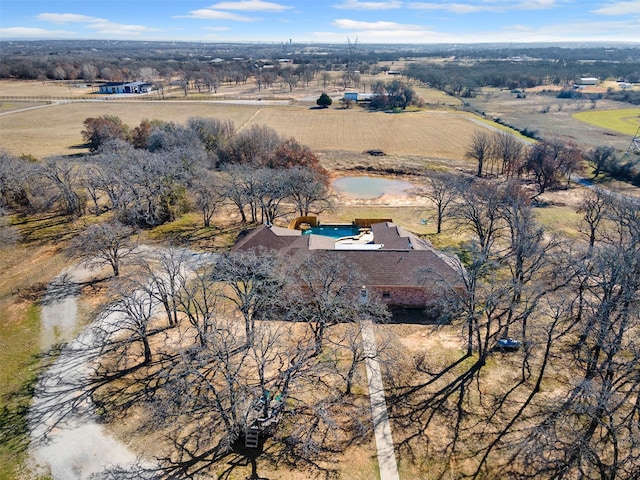 bird's eye view with a rural view