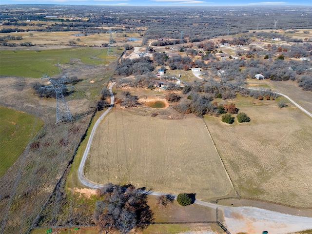 drone / aerial view with a rural view