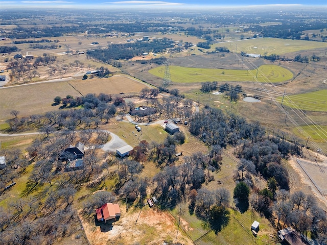 bird's eye view featuring a rural view