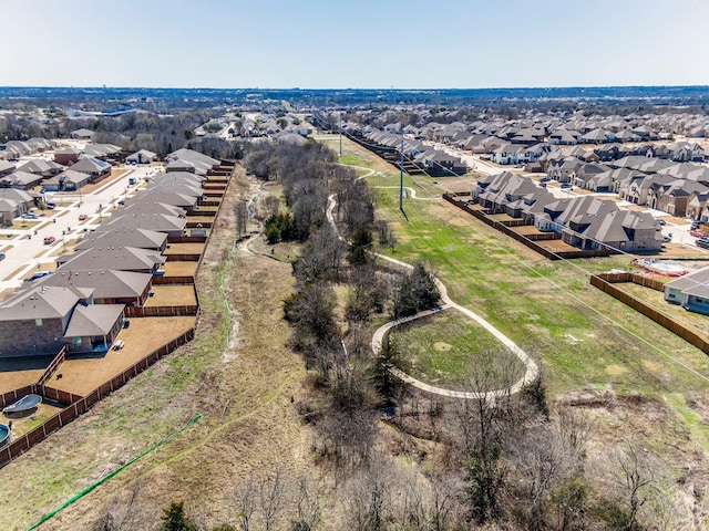 aerial view with a residential view