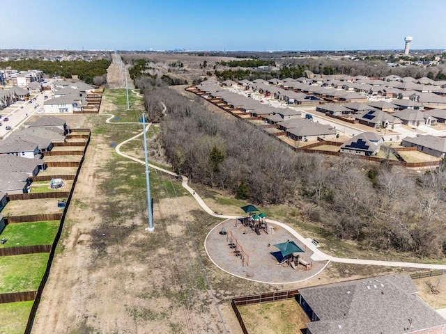 drone / aerial view with a residential view