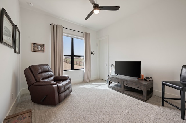 900 Sutherland Cres, Northlake, TX 76247 - living room featuring ceiling fan and carpet flooring