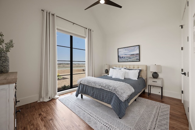900 Sutherland Cres, Northlake, TX 76247 - bedroom featuring multiple windows, wood finished floors, ceiling fan, and vaulted ceiling