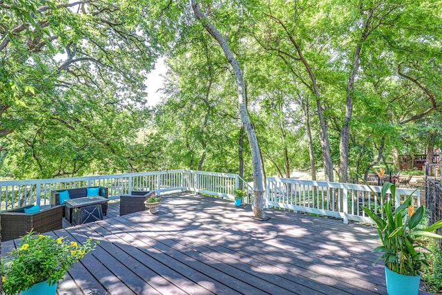 deck with outdoor lounge area