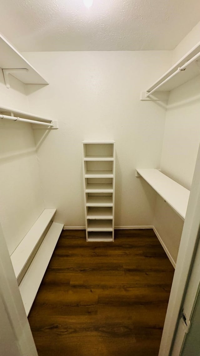 spacious closet with wood finished floors