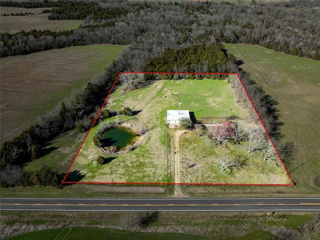 drone / aerial view featuring a rural view