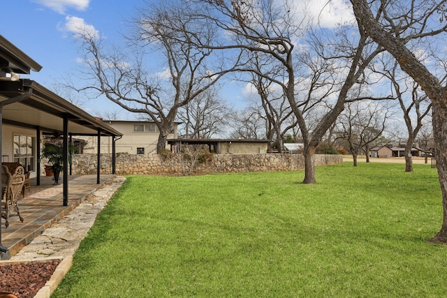 view of yard featuring a patio