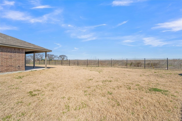 view of yard featuring fence