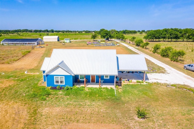 aerial view featuring a rural view