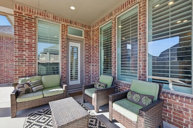 view of patio featuring an outdoor living space