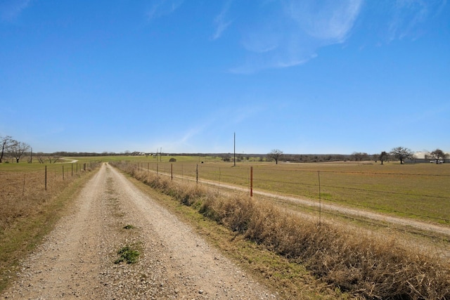 view of road featuring a rural view