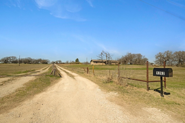 view of road featuring a rural view