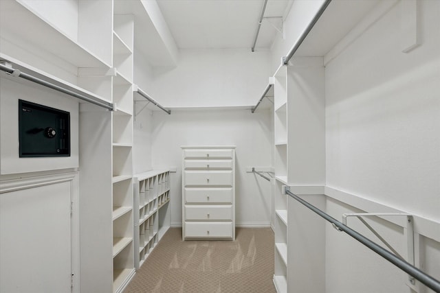 walk in closet featuring carpet floors