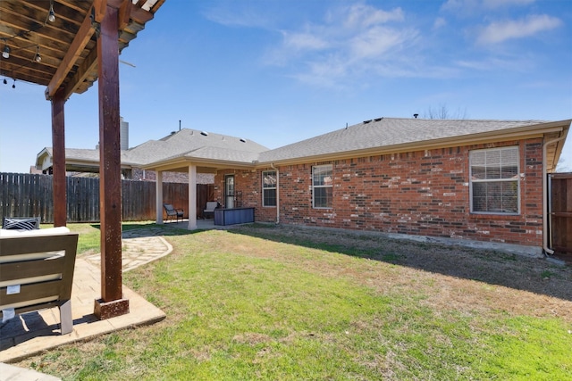 view of yard with a patio area and fence