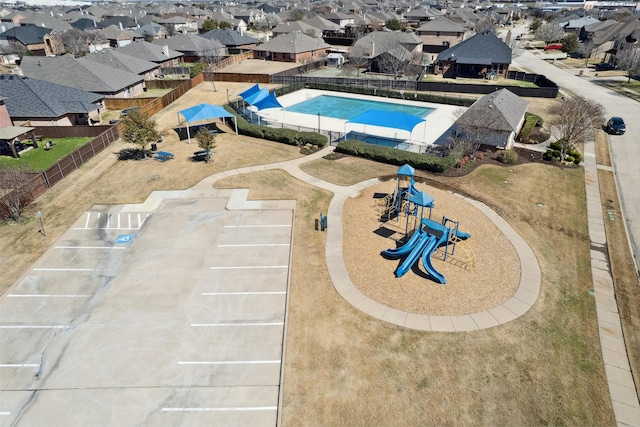 drone / aerial view featuring a residential view