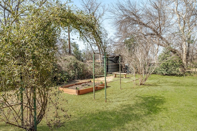 view of yard featuring a vegetable garden