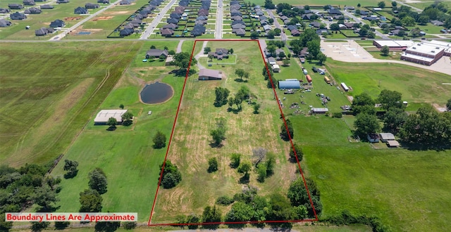 aerial view with a residential view