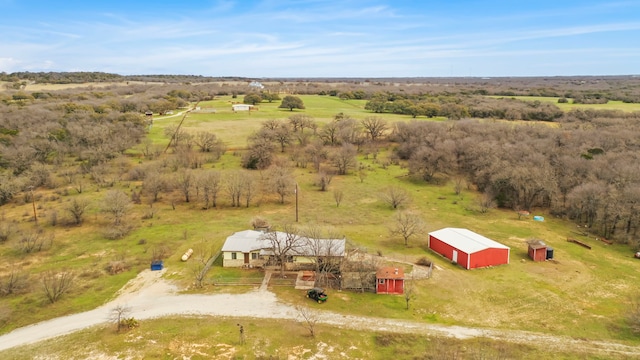 drone / aerial view featuring a rural view