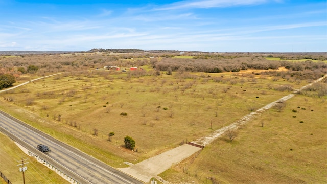 aerial view with a rural view