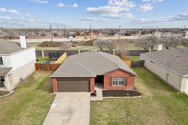 birds eye view of property with a residential view