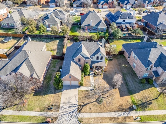 aerial view with a residential view